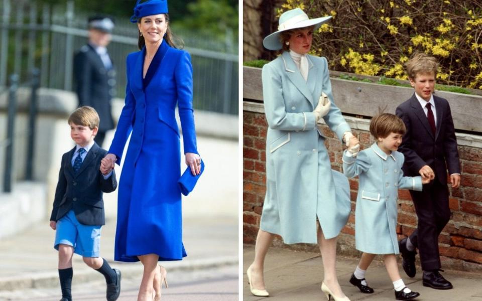 La princesse de Galles et le prince Louis ont fait écho à la princesse Diana et au prince William le dimanche de Pâques en 1987 - Getty