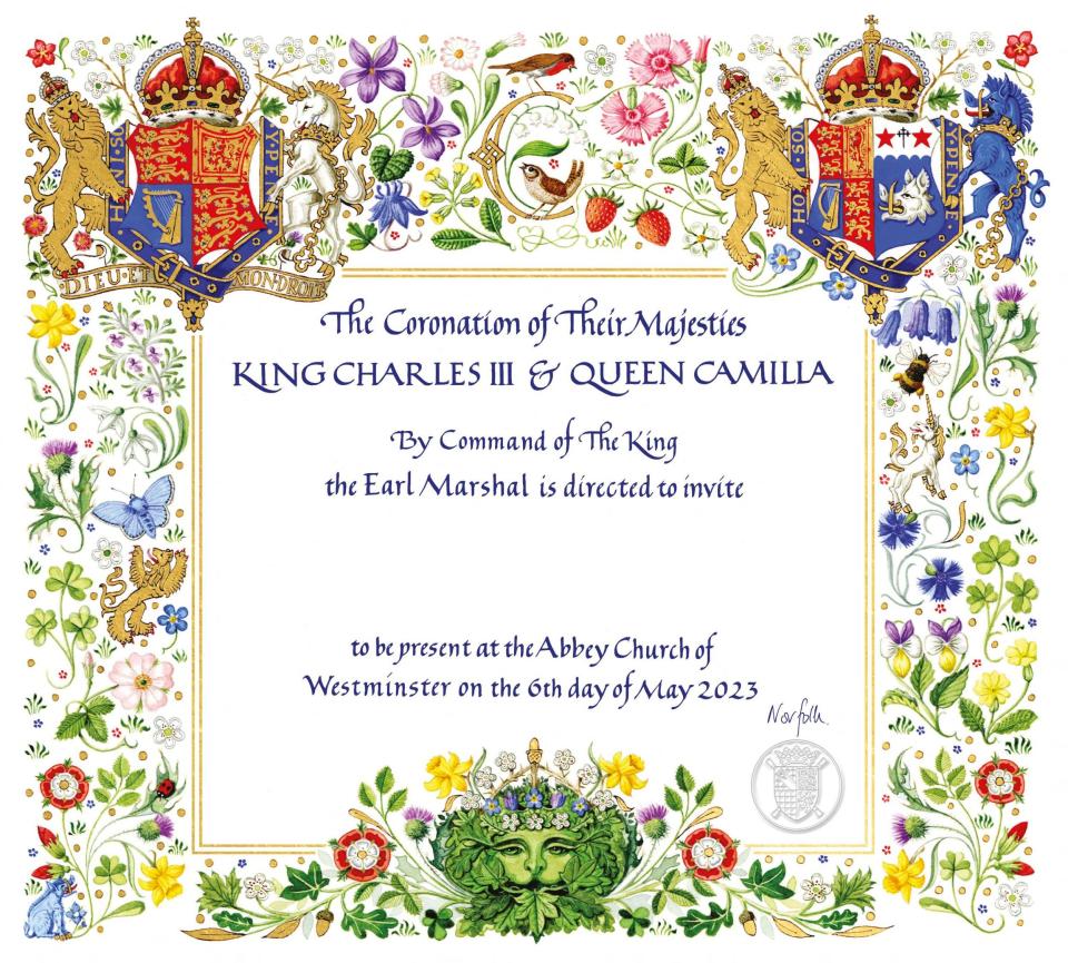 l'invitation pour le couronnement du roi Charles III de Grande-Bretagne le 6 mai 2023 - Getty