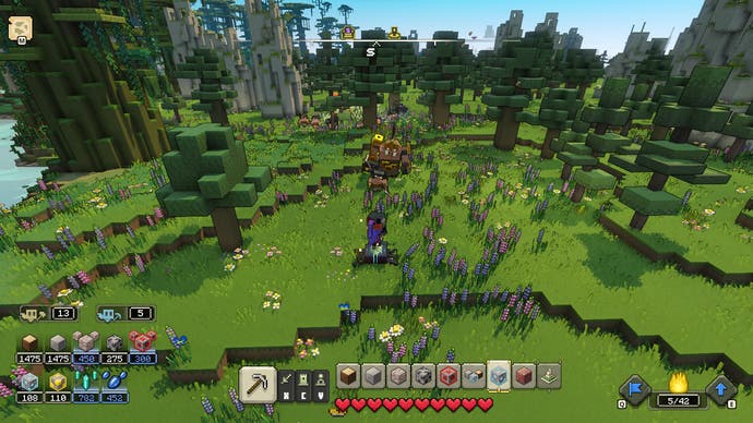 Revue de Minecraft Legends - capture d'écran de Minecraft Legends, un paysage vert plein d'arbres
