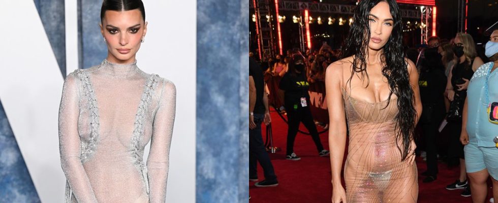 Megan Fox and Emily Ratajkowski both rocking the naked dress.