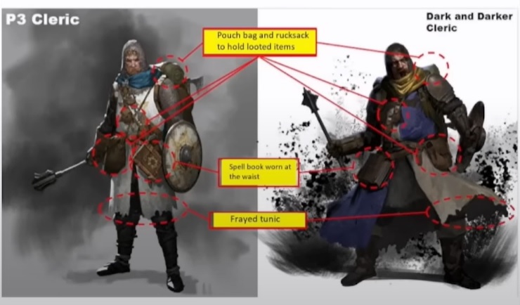 Le développeur de Dark and Darker est poursuivi par Nexon : une image comparant des personnages de Dark and Darker avec d'autres dans le jeu RPG