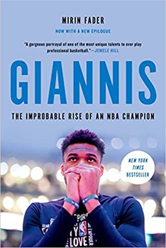 couverture de Giannis : L'ascension improbable d'un champion NBA de Mirin Fader ;  photo de Giannis tenant ses mains devant sa bouche