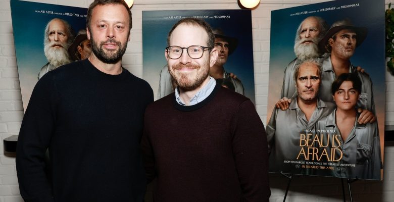Lars Knudsen and Ari Aster attend the New York premiere of "Beau Is Afraid"