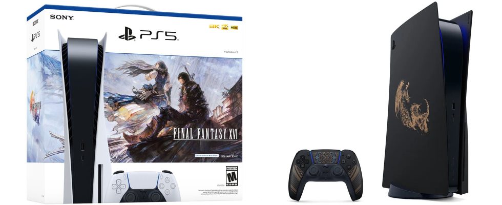 Annonce du pack PS5 Final Fantasy XVI, manette sans fil DualSense en édition limitée et coque de console annoncée