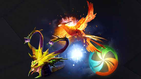 Dota 2 - graphique mettant en vedette Venomancer, Phoenix et Io pour démontrer le nouveau type de héros