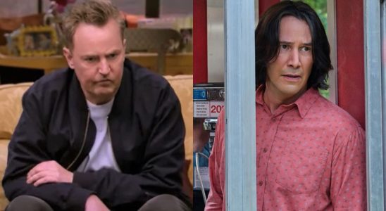 Matthew Perry on Friends: The Reunion and Keanu Reeves in Bill and Ted Face the Music.