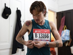 Cal Calamia a couru le marathon de Chicago et d'autres, mais Boston est spécial pour le joueur de 26 ans.  MUST CRÉDIT : Photo par Keeley Parenteau