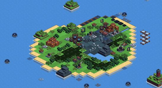 A small pixel island in the sea