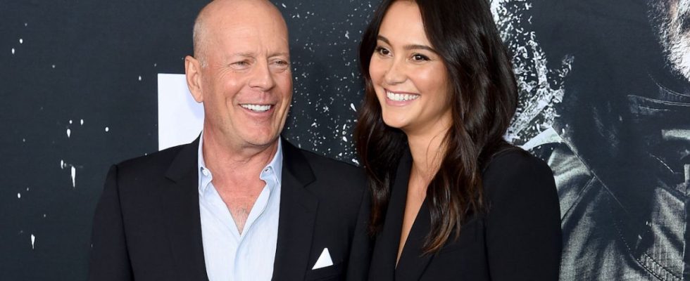 Bruce Willis and Emma Heming at the premiere of Glass