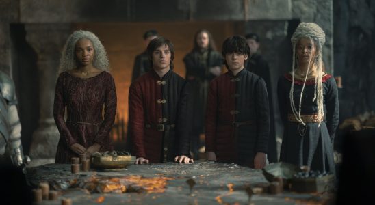 Bethany Antonia, Harry Collett, Elliot Grihault, and Phoebe Campbell on House of the Dragon season 1