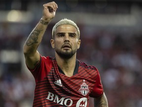 Lorenzo Insigne du Toronto FC est photographié lors d'une action de la MLS contre le New England Revolution à Toronto le mercredi 17 août 2022.