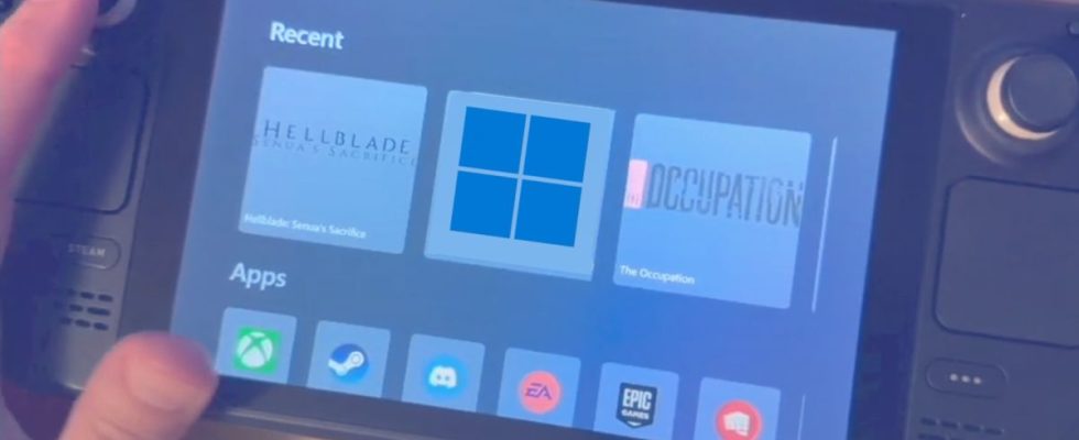 Le mode portable Windows compatible avec Steam Deck présenté dans une vidéo Microsoft Hackathon divulguée