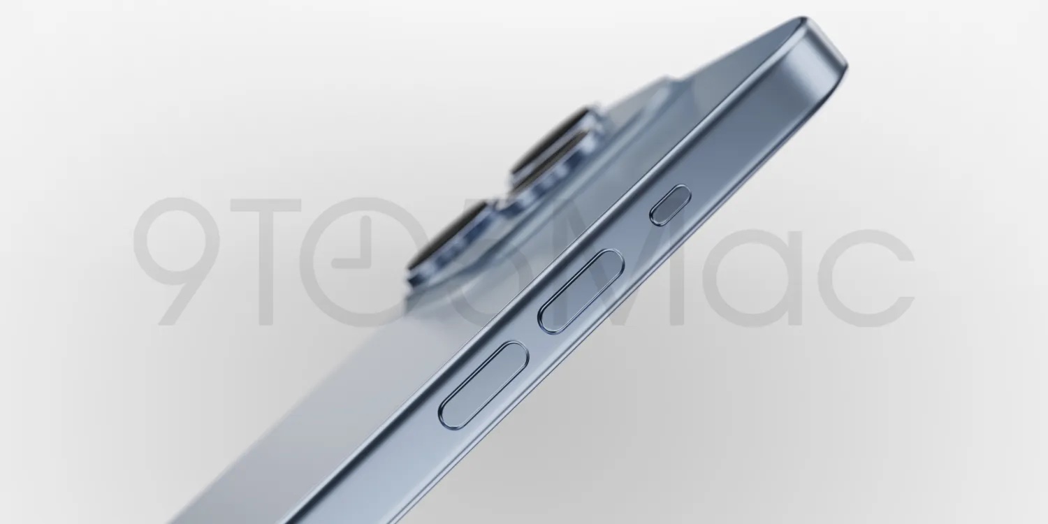 iPhone 15 Pro CAD rendent la bosse et les boutons de la caméra