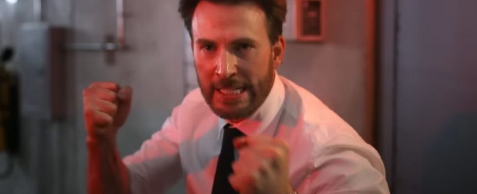 Chris Evans in Ghosted.