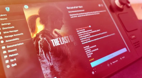 The Last of Us Part 1 launcher screenshot on the Steam Deck