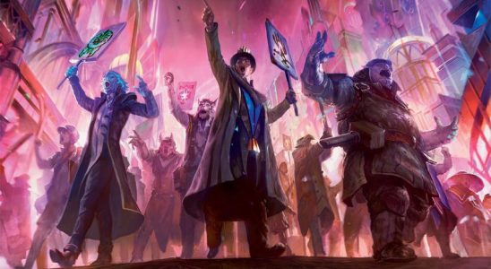 Art of magical creatures protesting from Magic the Gathering