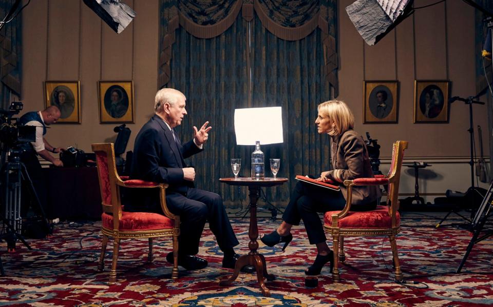 Emily Maitlis et le prince Andrew lors de l'interview télévisée - Mark Harrison/BBC