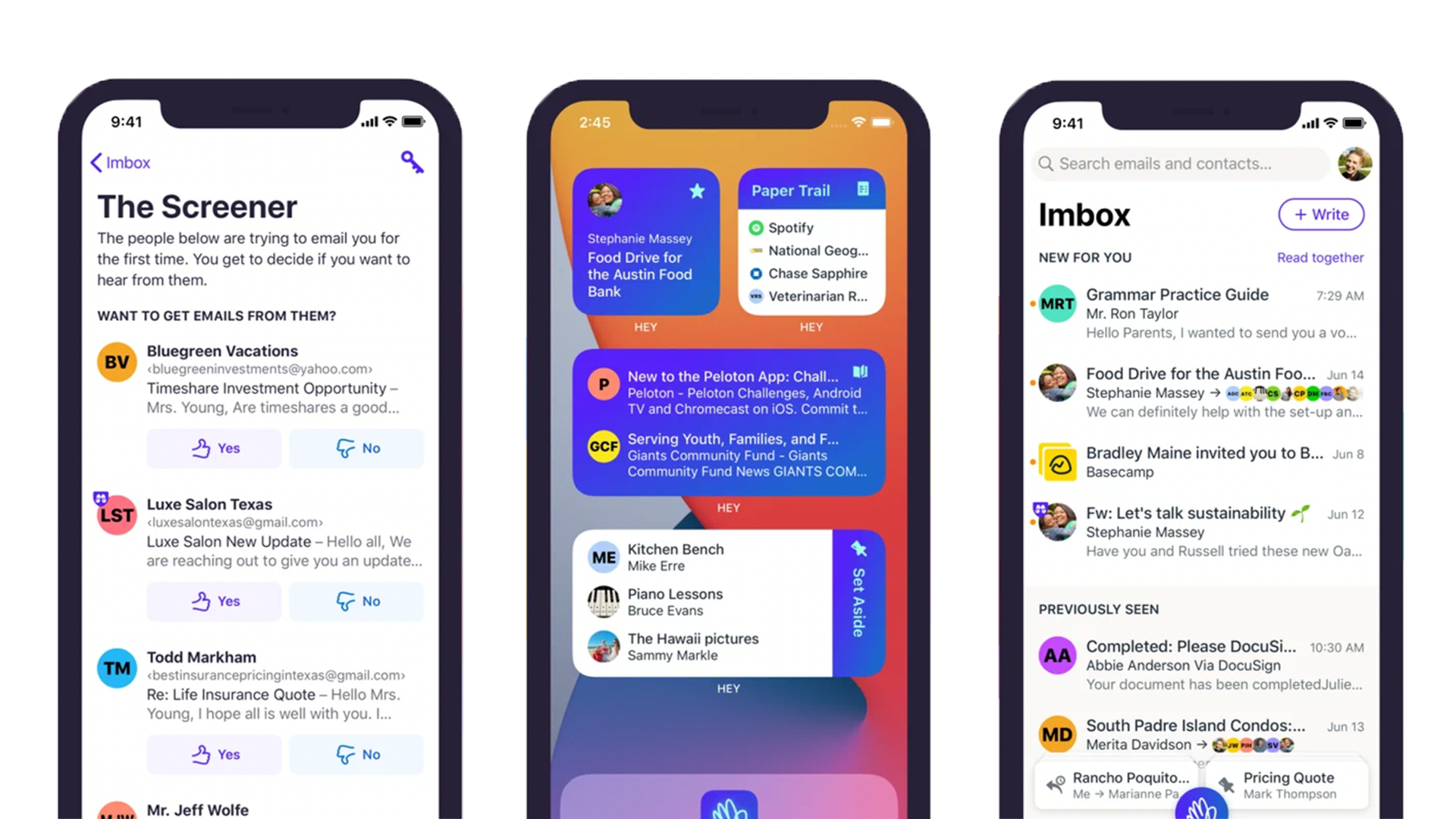 Capture d'écran de l'App Store d'Apple pour l'application Hey iOS Mail