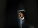 Le premier ministre Justin Trudeau prend part à une annonce et à une conférence de presse chez Ericsson à Ottawa, le lundi 17 avril 2023. 