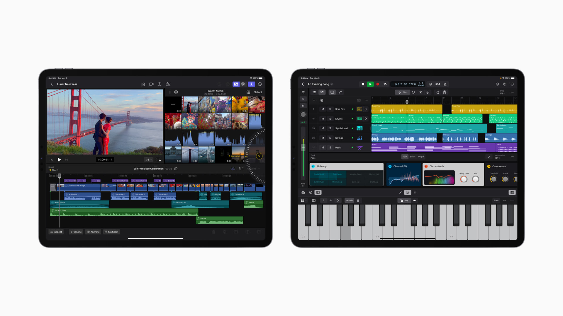 Logic Pro et Final Cut Pro utilisés sur un iPad