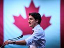 Justin Trudeau prononce un discours liminaire au Congrès national libéral de 2023 à Ottawa le 4 mai 2023.
