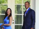 Tiger Woods et son ancienne petite amie Erica Herman à la Maison Blanche en 2019.