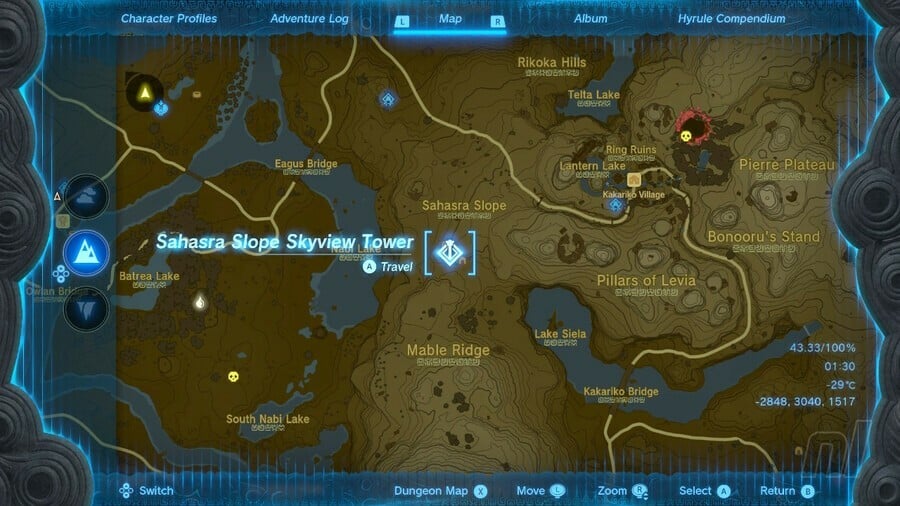 Zelda: Tears Of The Kingdom: Comment débloquer la tour Sahasra Slope Skyview 2