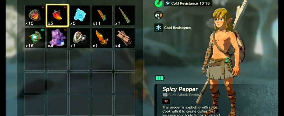 Here is everything you need to know about how to cook cold-resistant food in The Legend of Zelda: Tears of the Kingdom with Spicy Peppers.