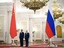 Le président russe Vladimir Poutine et le président chinois Xi Jinping au Kremlin à Moscou.