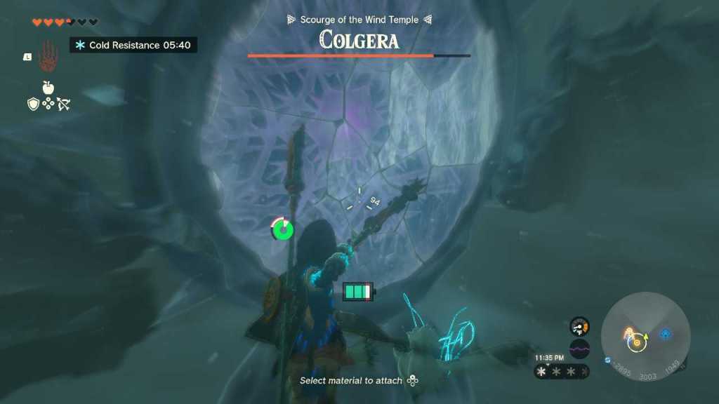 The Legend of Zelda Tears of the Kingdom vaincre le point faible du boss du temple du vent de Colgera