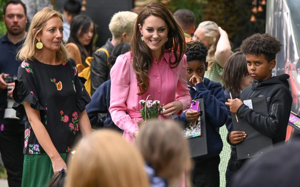 La princesse a visité plusieurs jardins, dont le jardin d'écoute des Samaritains - Getty Images Europe