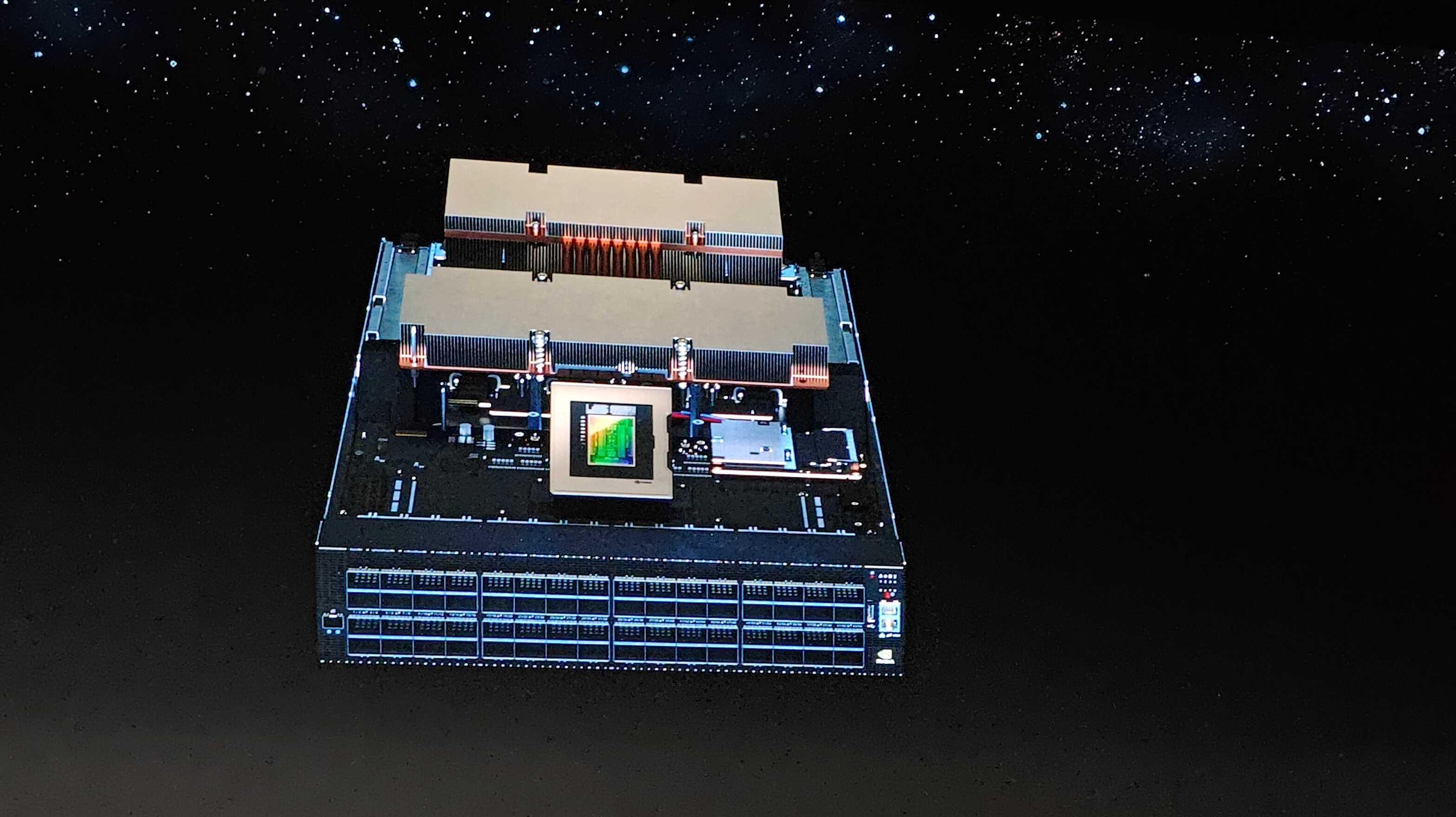 Jensen Huang présente les puces réseau Spectrum-4 de Nvidia