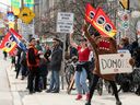 Les grévistes de l'AFPC à Ottawa le 27 avril.