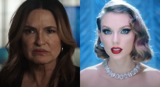 From left to right: Mariska Hargitay on Law and Order and Taylor Swift in the