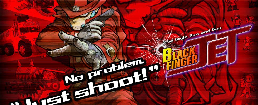 Black Finger Jet run and gun shooter game by original Metal Slug developers Akio Meeher Hiya! Esaka-Ken Shinano Ishiguro
