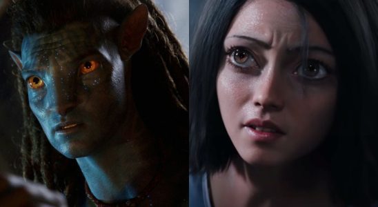 Jake Sully in Avatar: The Way of Water and Alita in Alita: Battle Angel, pictured side by side.