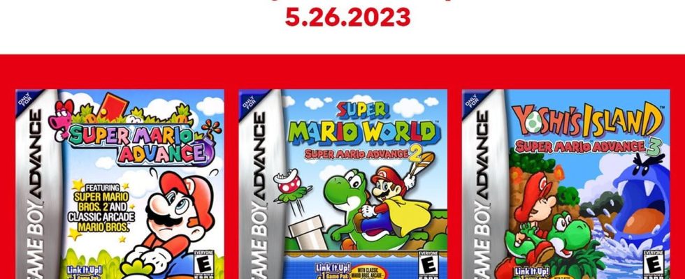 Game Boy Advance – Nintendo Switch Online ajoute Super Mario Advance, Super Mario World : Super Mario Advance 2 et Yoshi's Island : Super Mario Advance 3 le 25 mai