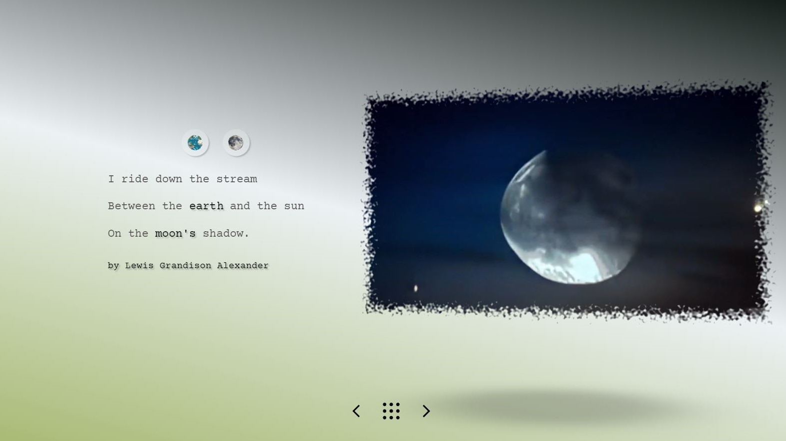 Une image de la lune générée par l'IA à côté d'un poème sur la lune
