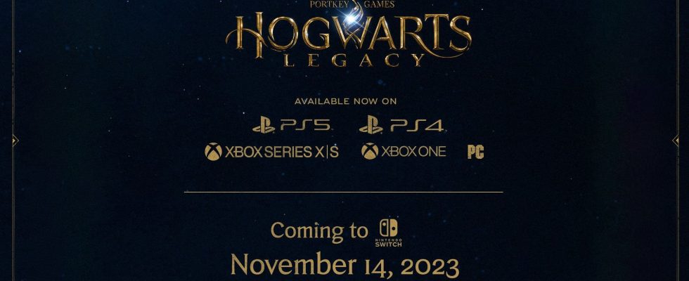 Hogwarts Legacy pour Switch reporté au 14 novembre