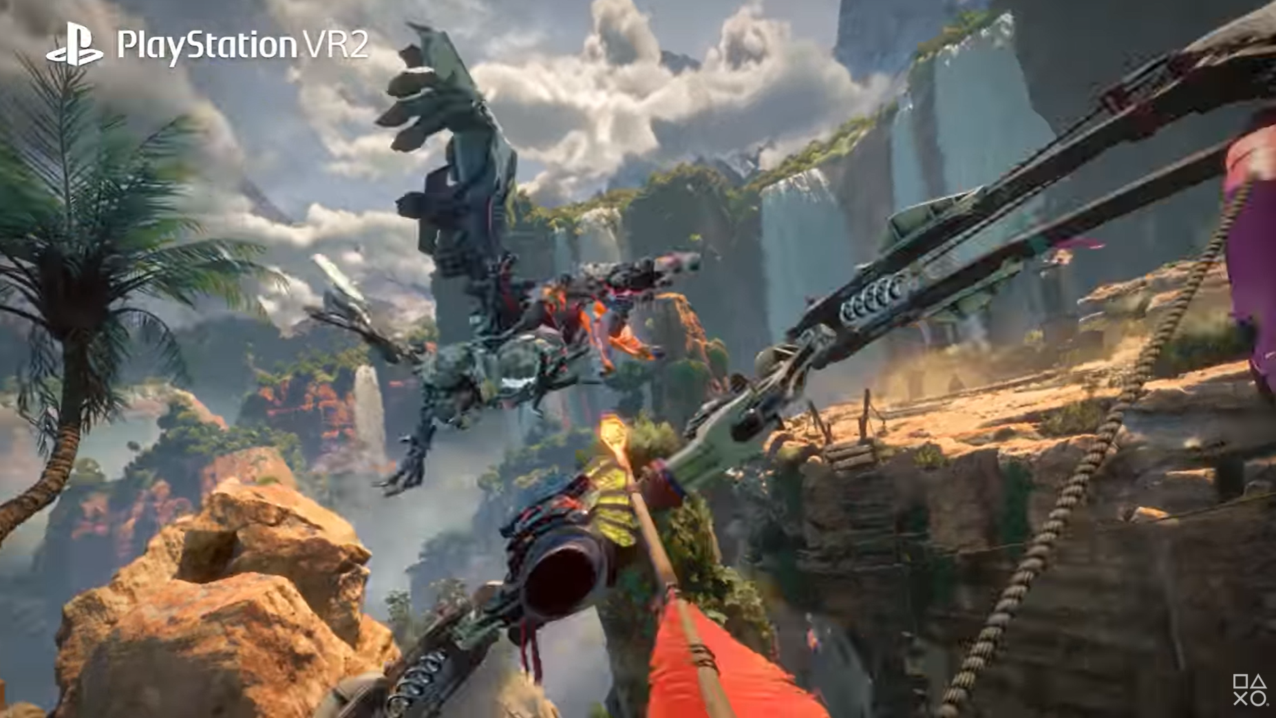 Capture d'écran de la bande-annonce Horizon Call of the Mountain PS VR2 sur YouTube.