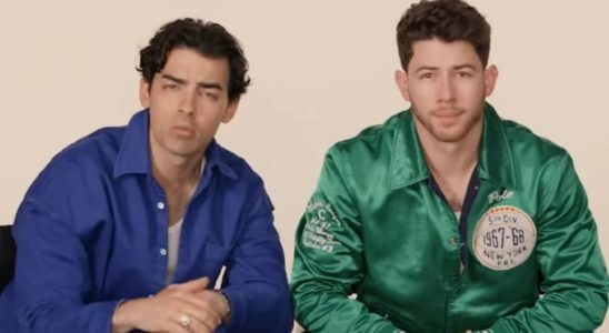 Joe Jonas and Nick Jonas doing Song Association for ELLE.