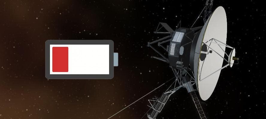 Voyager 2 with a picture of a low battery next to it.