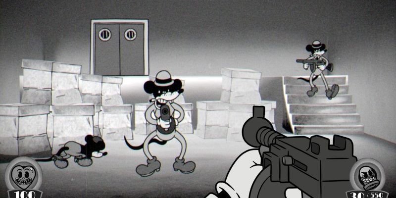 La souris est un jeu de tir rétro noir inspiré des dessins animés classiques