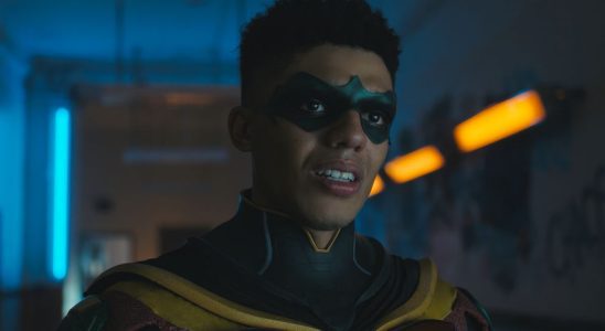Jay Lycurgo as Tim Drake costumed as Robin in Titans
