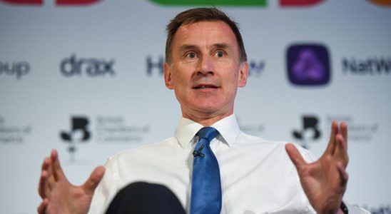 Jeremy Hunt, UK chancellor of the exchequer, speaks at the British Chambers of Commerce (BCC) Global Annual Conference 2023 in London, UK, on Wednesday, May 17, 2023. Bank of England Governor Andrew Bailey will deliver a keynote speech at the conference.