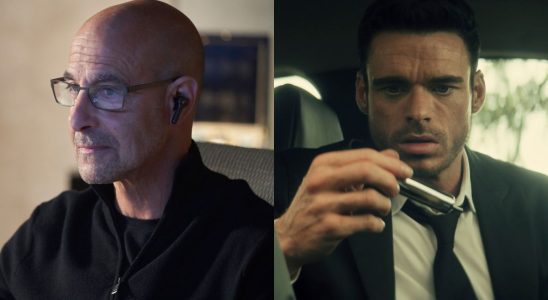 Stanley Tucci and Richard Madden pictured side by side, from Citadel.