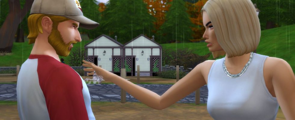 Two Sims arguing.