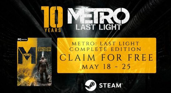'Metro: Last Light' est maintenant gratuit sur Steam, mais seulement pendant une semaine