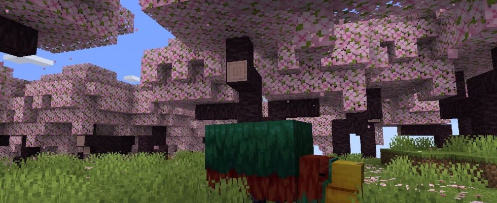 Minecraft Version 1.20 "Trails & Tales" obtient une nouvelle vidéo sur le biome Sniffer & Cherry Blossom