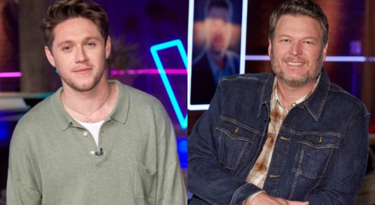 Niall Horan and Blake Shelton on The Voice.